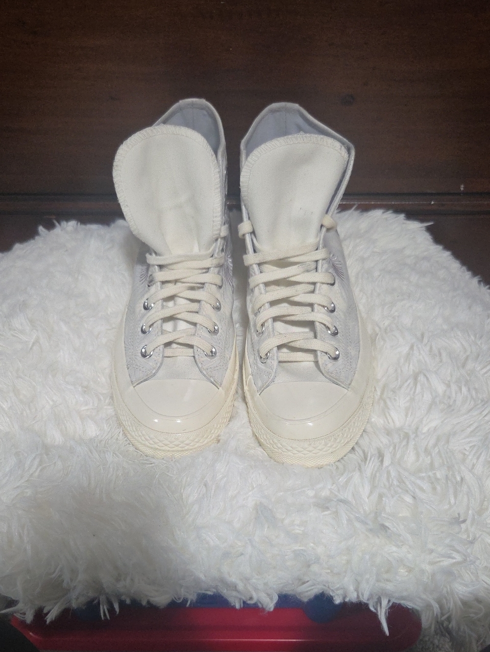 Converse Cream High-Top Canvas Sneakers